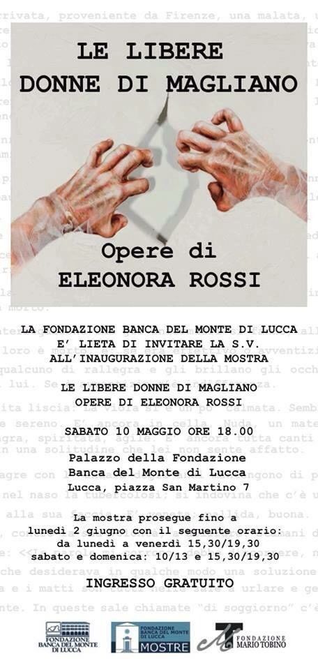 Locandina mostra Eleonora Rossi, in cui ho contribuito con un testo scritto all'interno del catalogo 